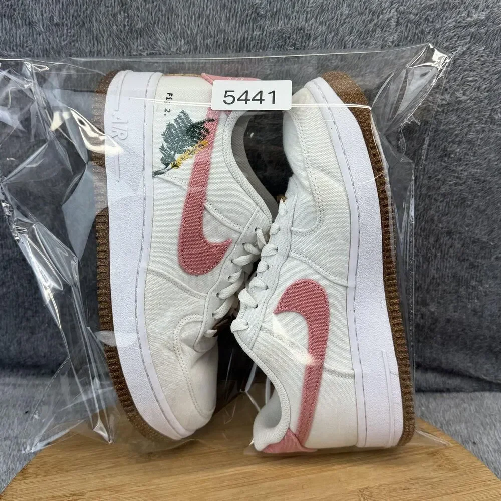Nike Air Force 1 SE Catechu Shoes Womens Size 7.5 White Pink Sneakers CZ0269-101